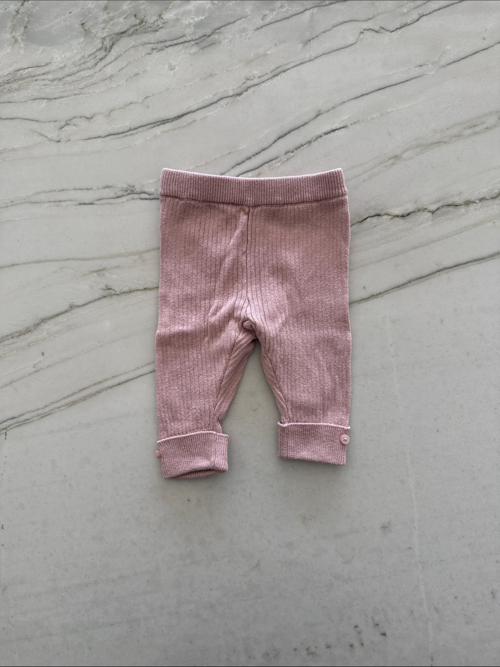 Zara Soft Sweater Ribbed Pink Baby Leggings